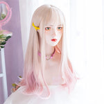 Lolita Gold Pink Long Curly Wig PL51736