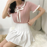 Doll collar tie t-shirt PL20429