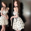 White Butterfly Print Dress  PL52384