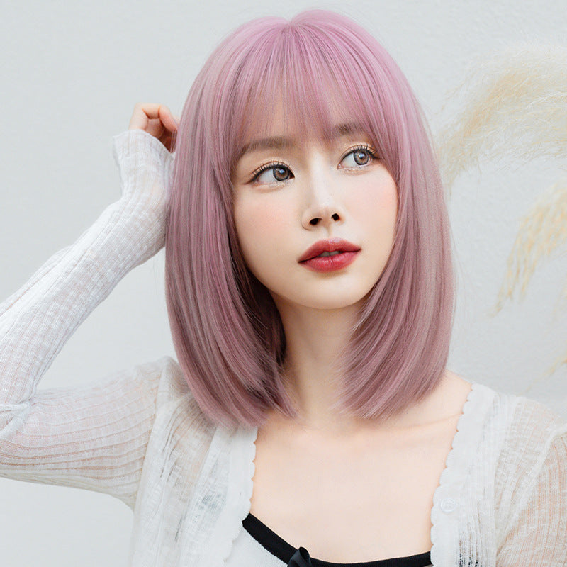 Pink Short Straight Hair Wig  PL52579