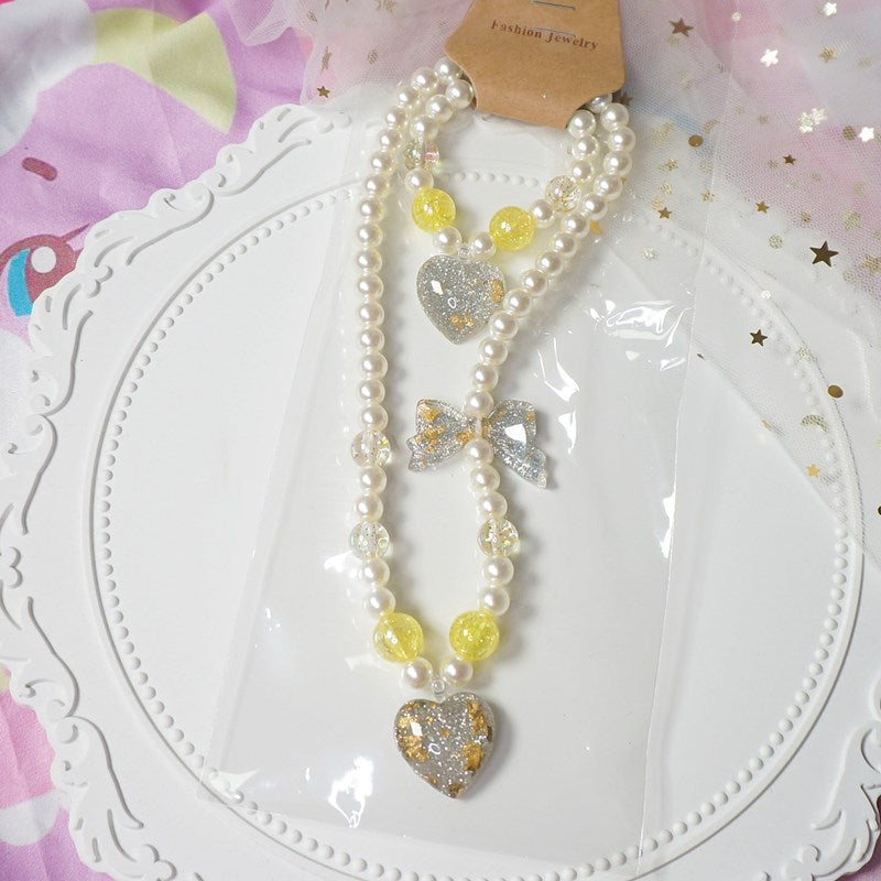 Harajuku Lolita Pearl Necklace + Bracelet PL51417