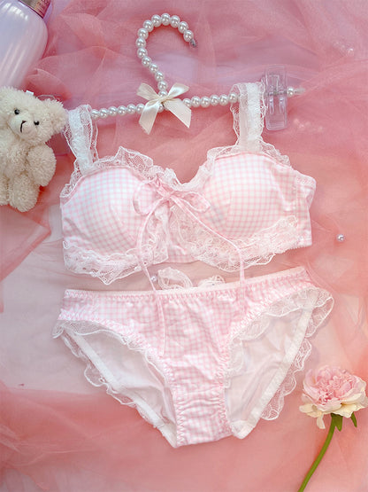 Cute Plaid Underwear Set PL51755