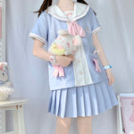 Cute blue uniform set + bag PL51826