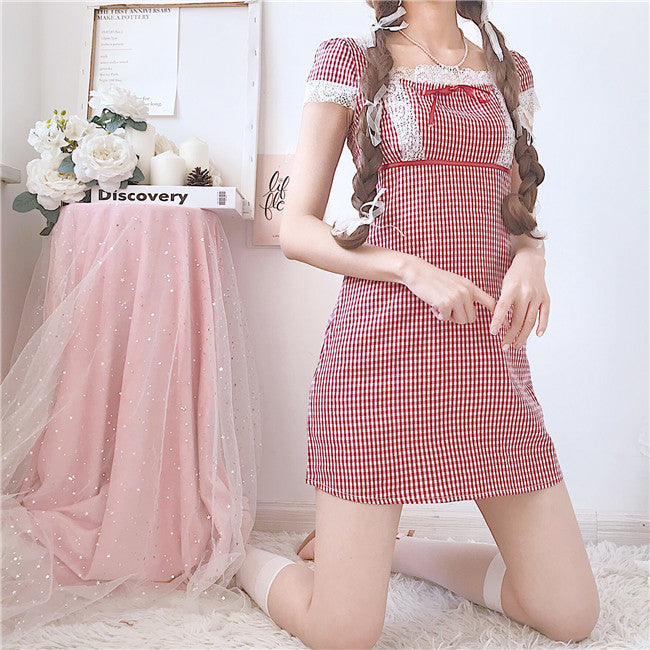 Pink Check Dress PL50410