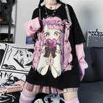 Harajuku print long sleeve T-shirt  PL50801