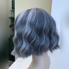 Harajuku blue gray short curly hair wig PL51474