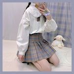 Sweet check pleated skirt PL50218