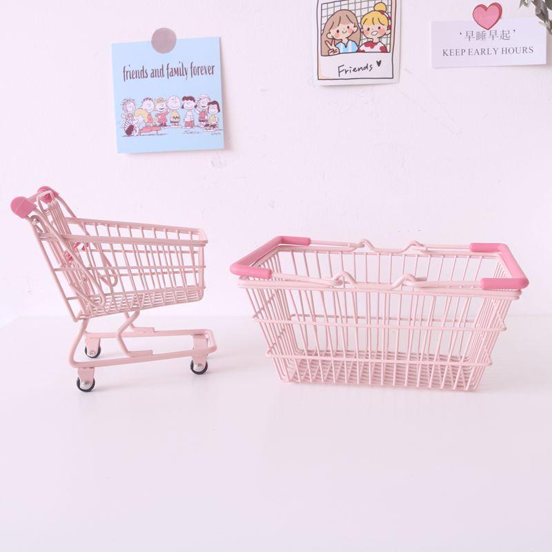 Cute mini shopping cart Ornaments PL51845