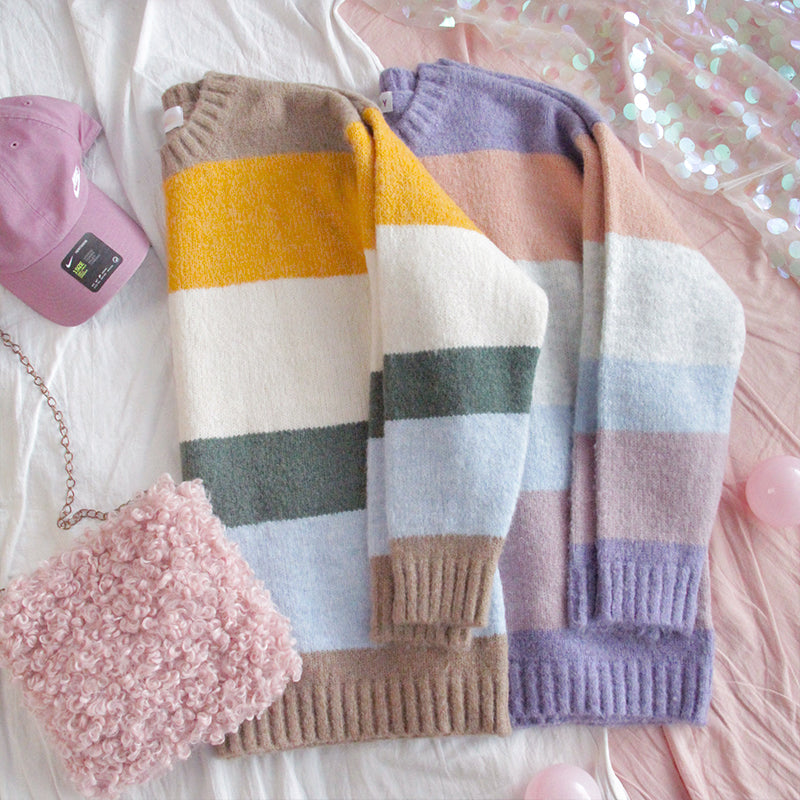 Rainbow striped sweater PL20931