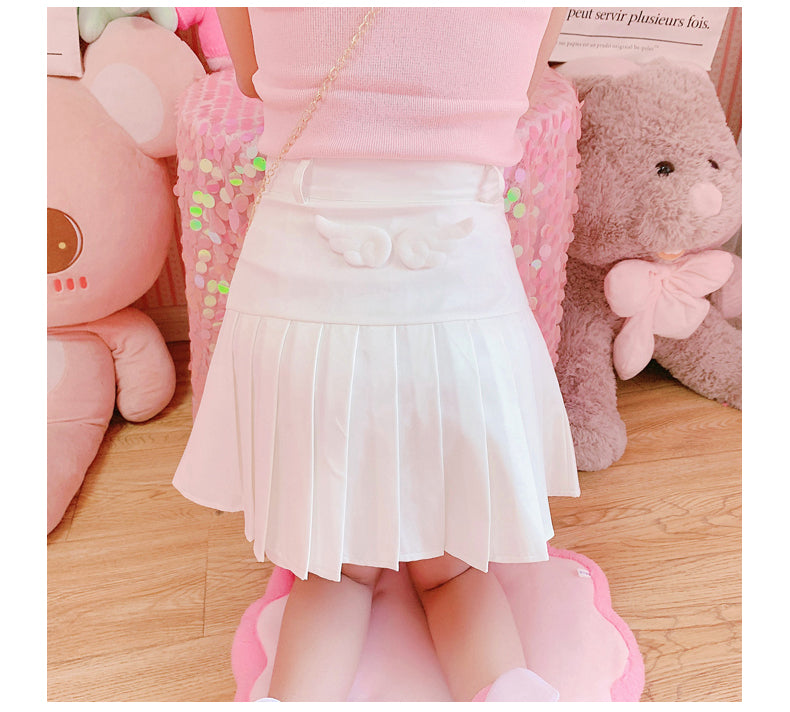 White wings pleated skirt PL52149