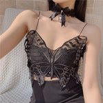 Black embroidered butterfly suit PL52074