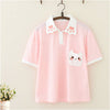 Harajuku cat embroidered T-shirt    PL50297