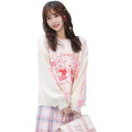 White Bunny Print Sweater  PL52805