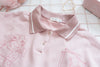 pink printed polo neck T-shirt  PL52501