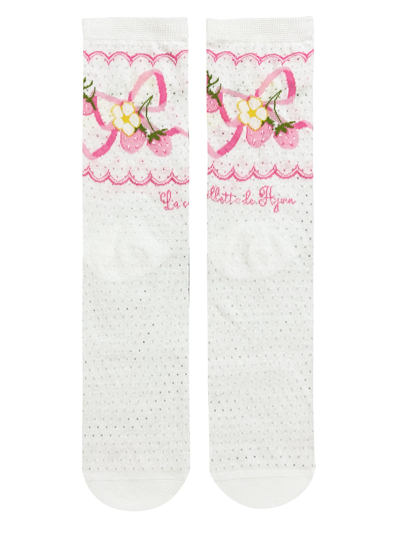 Lolita Print Strawberry Socks PL51450