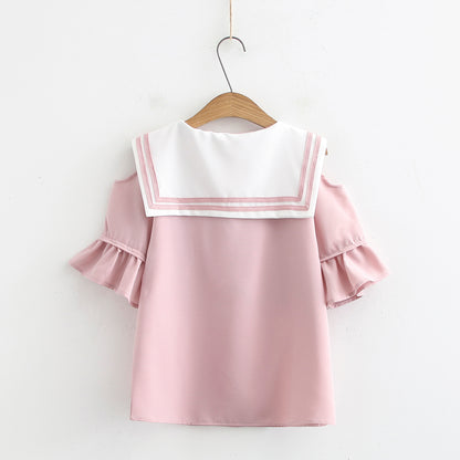 Bow chiffon shirt PL20727