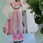 Pink gradient pants PL52138