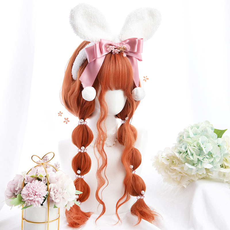 Lolita Dirty Orange Long Curly Wig  PL52541