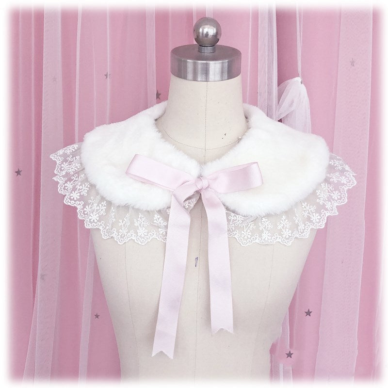 Ribbon lace collar scarf PL51977