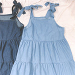 Small fresh suspender dress PL20624