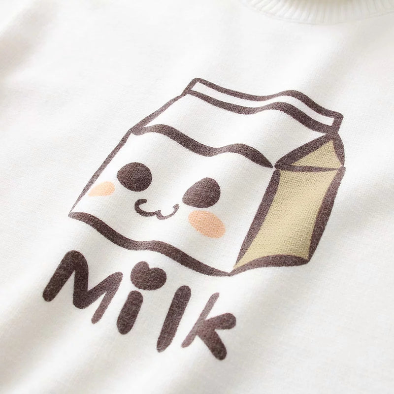 High collar milk box sweater PL20857