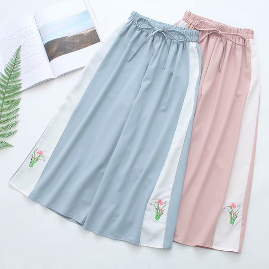 Chic flower embroidered pants PL50246