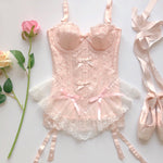 Pink lace bodysuit PL51110