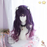 Purple gradient long curly wig PL50542