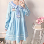 Blue cute embroidery dress PL51168