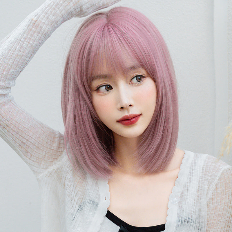 Pink Short Straight Hair Wig  PL52579