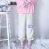 Cute bear embroidered casual pants  PL52534