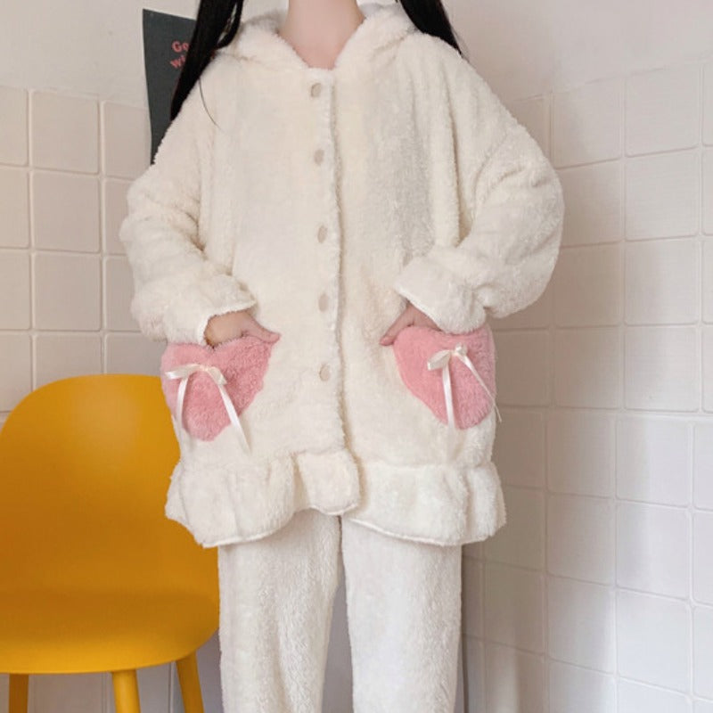 Cute Rabbit Ear Pajamas Two-Piece Set  PL52804