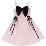 large bow suspender dress  PL52591