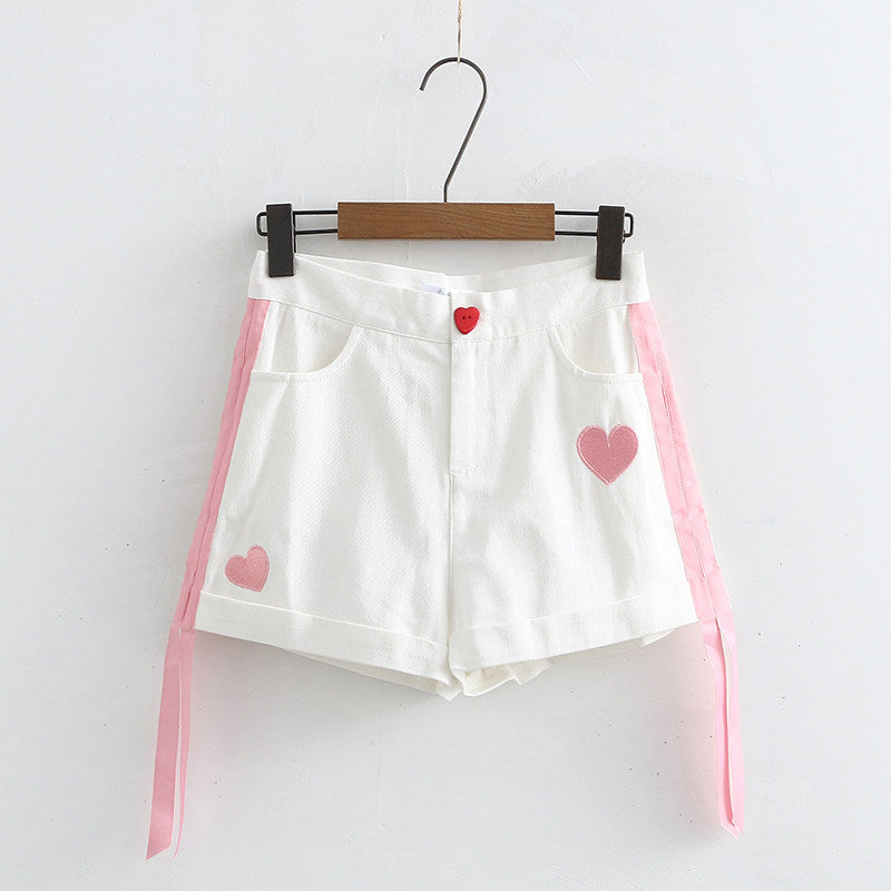 Embroidered casual shorts PL20731