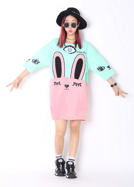 Rabbit stitching dress PL21037