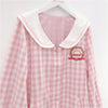 Pink cute plaid top PL51371