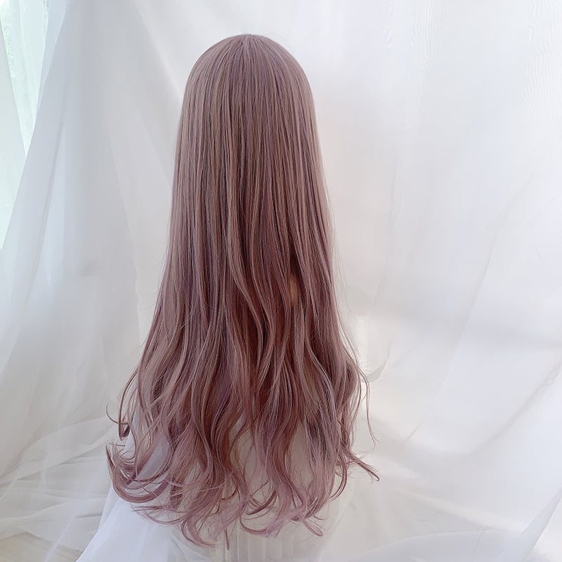 Lolita pink and purple long curly wig PL51604