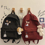 Cute Bear Pendant Backpack PL51469