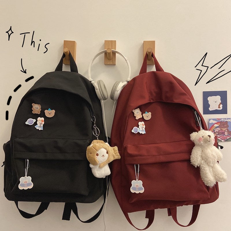 Cute Bear Pendant Backpack PL51469