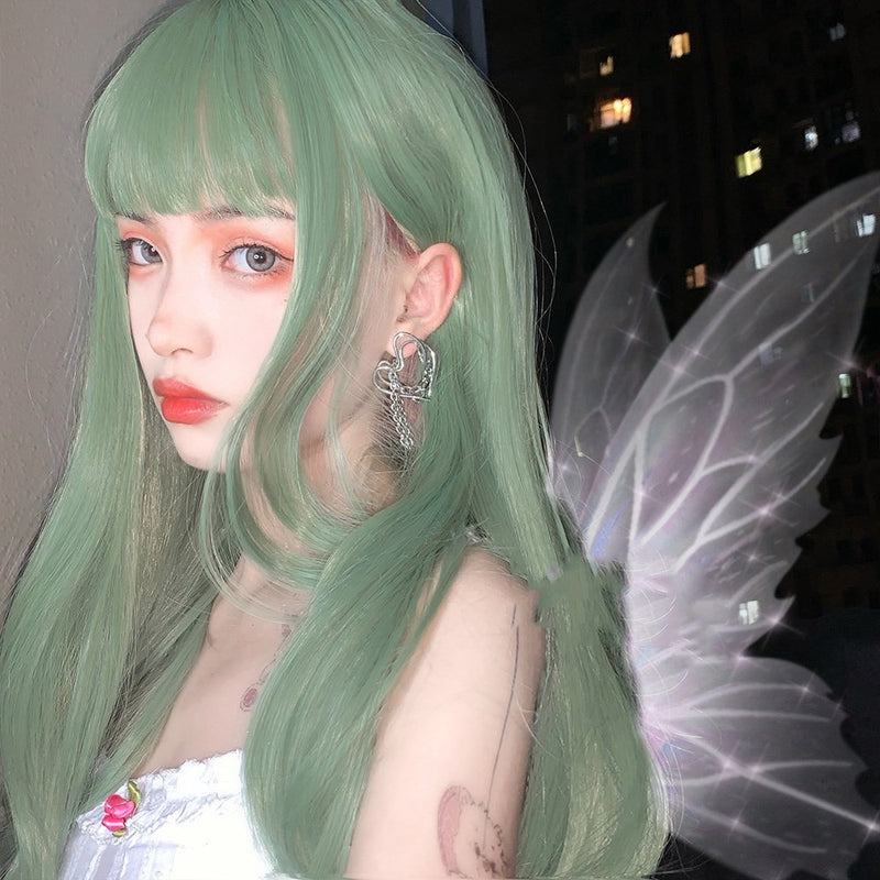 Lolita light green long straight wig PL51735