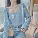 Lovely flower strap + long-sleeved top PL51978