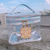 Cute bear transparent cosmetic bag PL51538