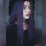 Purple long straight wig  PL50250