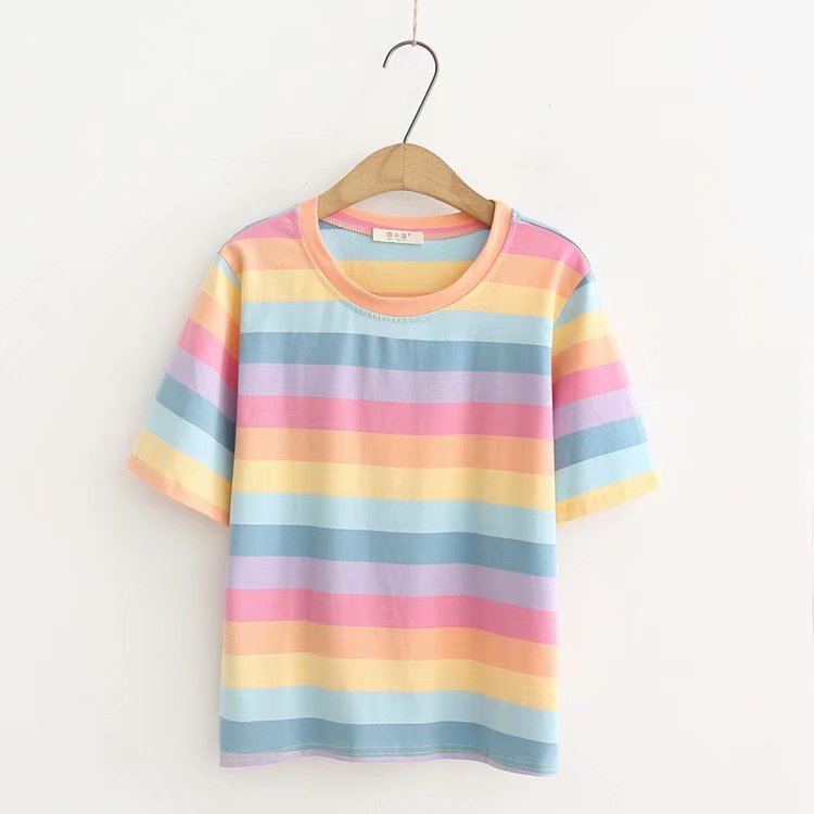 pastel rainbow T-shirt (send bag) PL50353