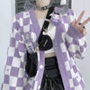 Plaid Anime Knit Sweater  PL52125