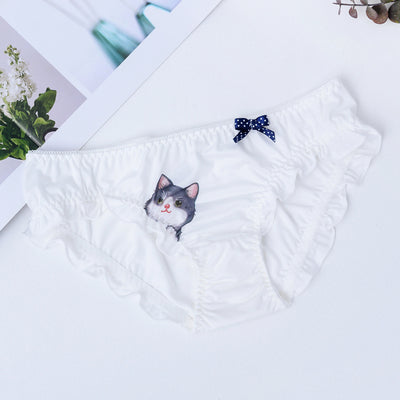 Cat printed milk silk panties PL20481