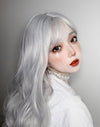 Silver long curly wig PL50703