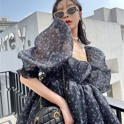 Cute Puff Sleeve Dress PL51935