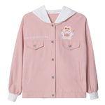 Cute pink hooded jacket PL51857