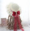 Lolita lace bow straw hat PL21188